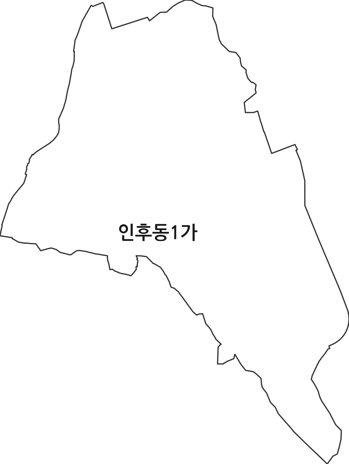 전북특별자치도 전주시 덕진구 인후동1가 법정동 행정구역 경계 지도