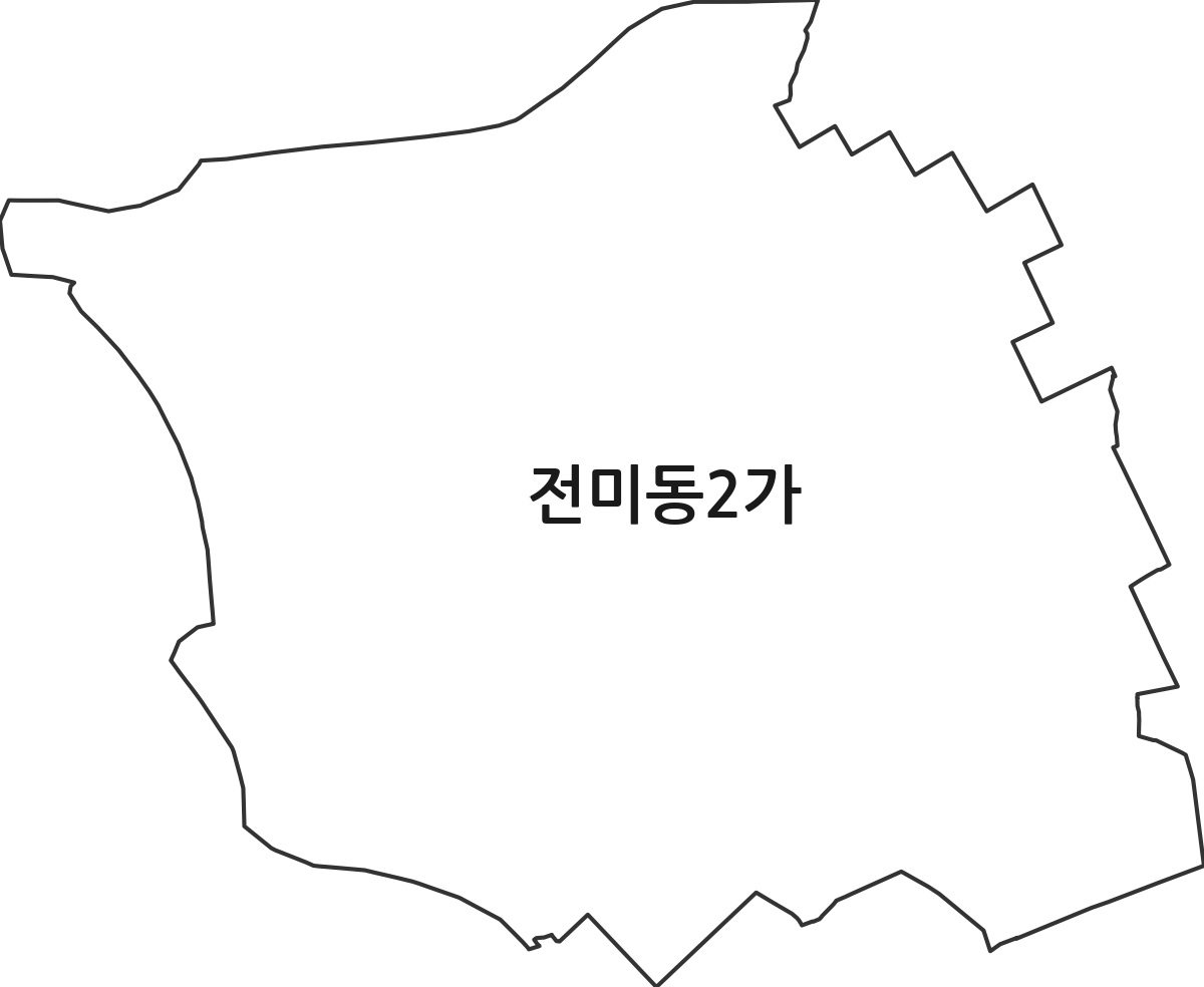 전북특별자치도 전주시 덕진구 전미동2가 법정동 행정구역 경계 지도