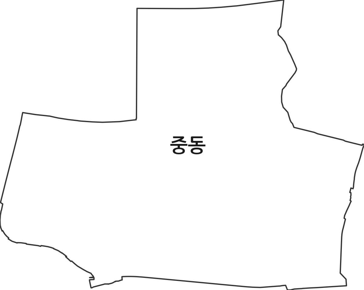 전북특별자치도 전주시 덕진구 중동 법정동 행정구역 경계 지도