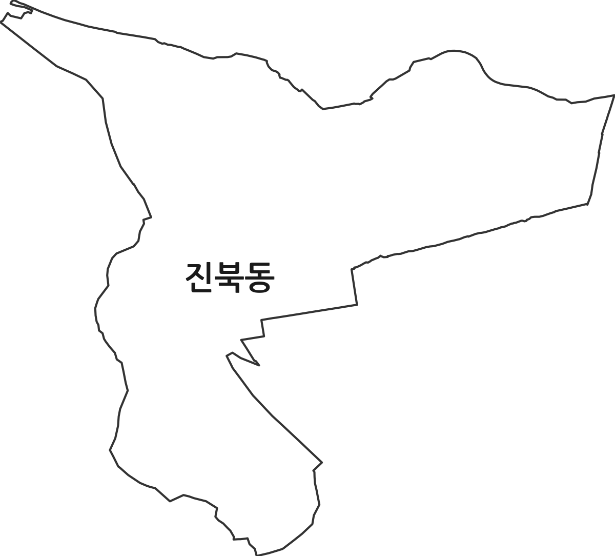 전북특별자치도 전주시 덕진구 진북동 법정동 행정구역 경계 지도