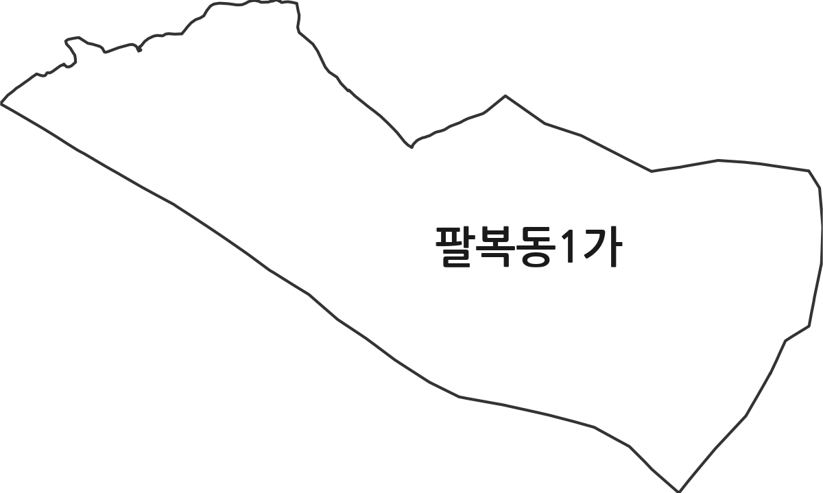 전북특별자치도 전주시 덕진구 팔복동1가 법정동 행정구역 경계 지도