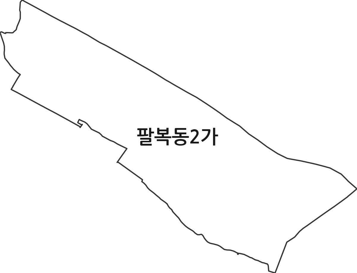 전북특별자치도 전주시 덕진구 팔복동2가 법정동 행정구역 경계 지도