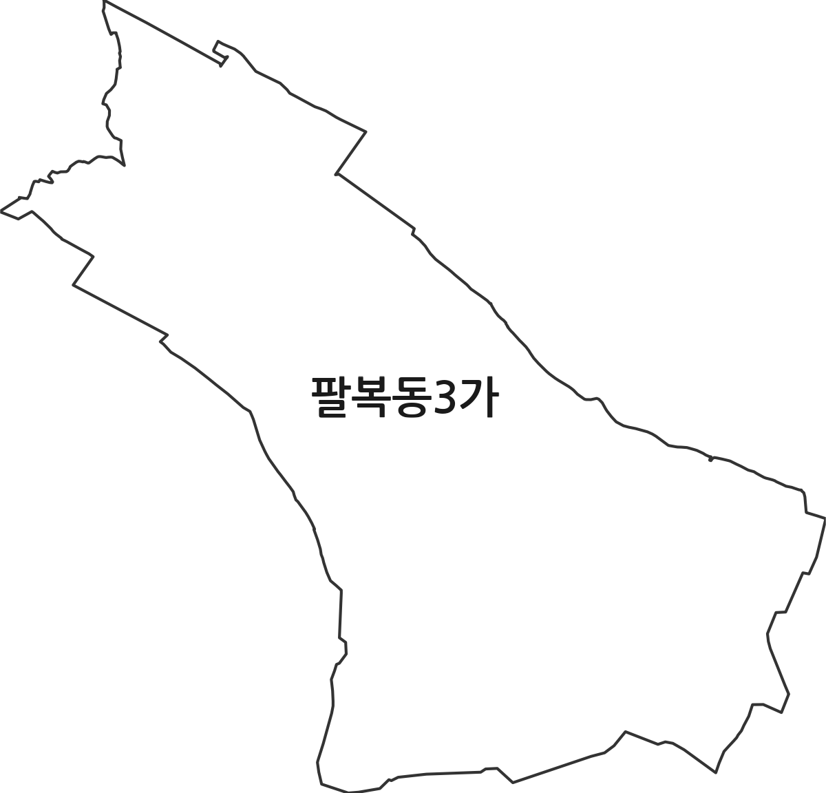 전북특별자치도 전주시 덕진구 팔복동3가 법정동 행정구역 경계 지도
