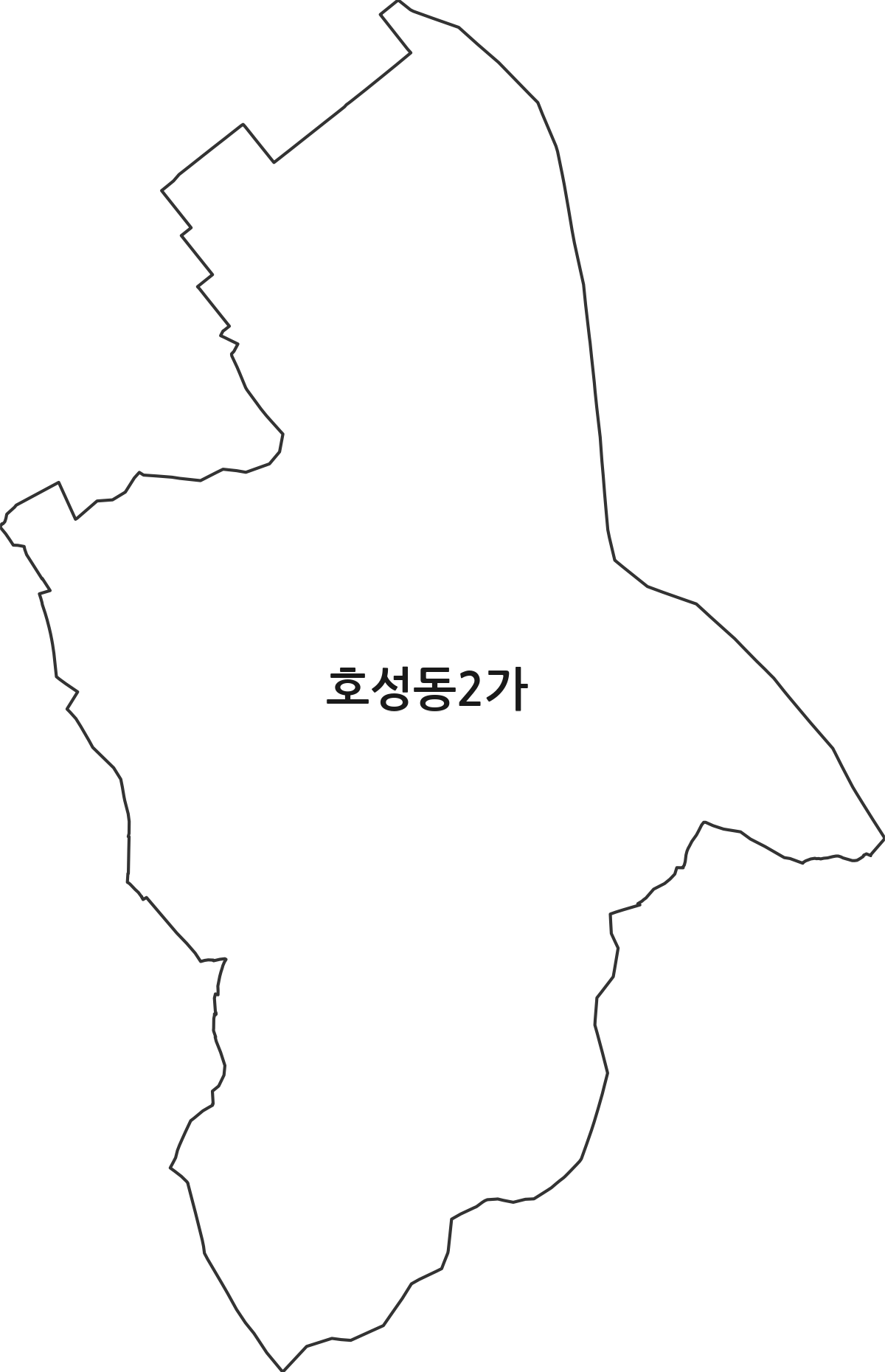 전북특별자치도 전주시 덕진구 호성동2가 법정동 행정구역 경계 지도