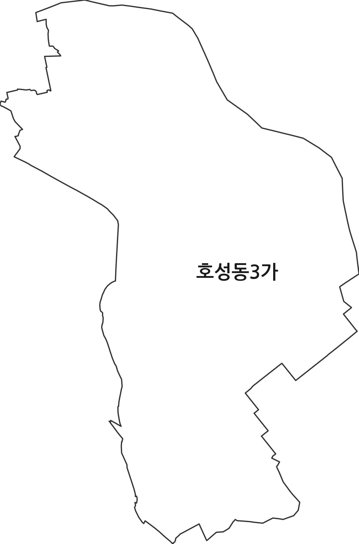 전북특별자치도 전주시 덕진구 호성동3가 법정동 행정구역 경계 지도