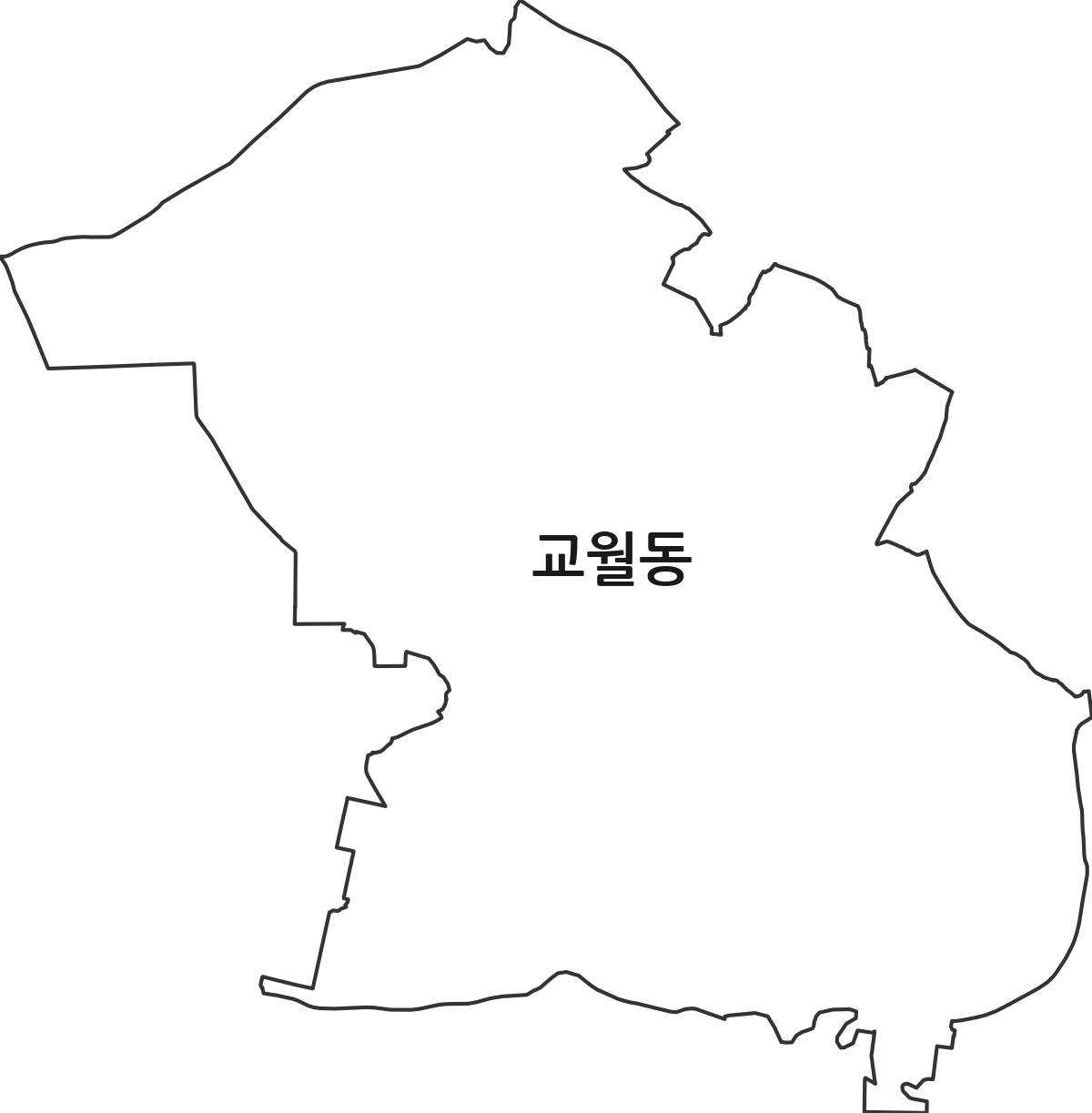 전북특별자치도 김제시 교월동 행정동 행정구역 경계 지도