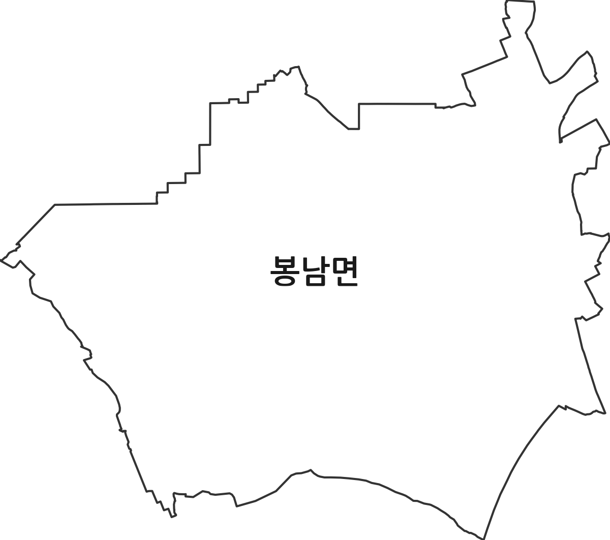 전북특별자치도 김제시 봉남면 행정동 행정구역 경계 지도