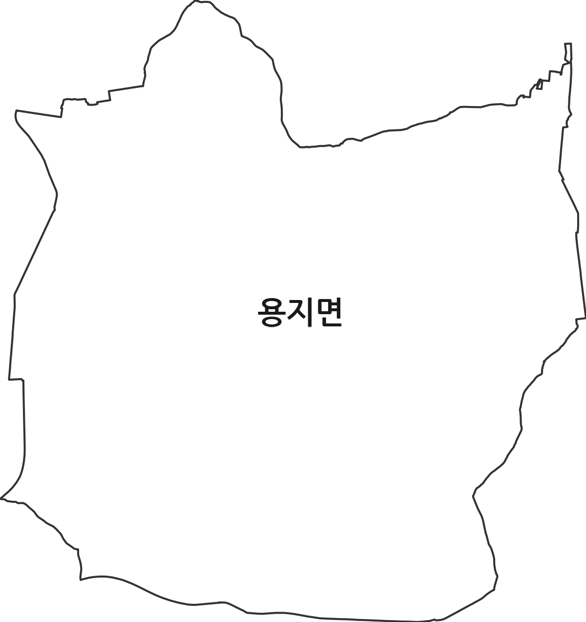 전북특별자치도 김제시 용지면 행정동 행정구역 경계 지도