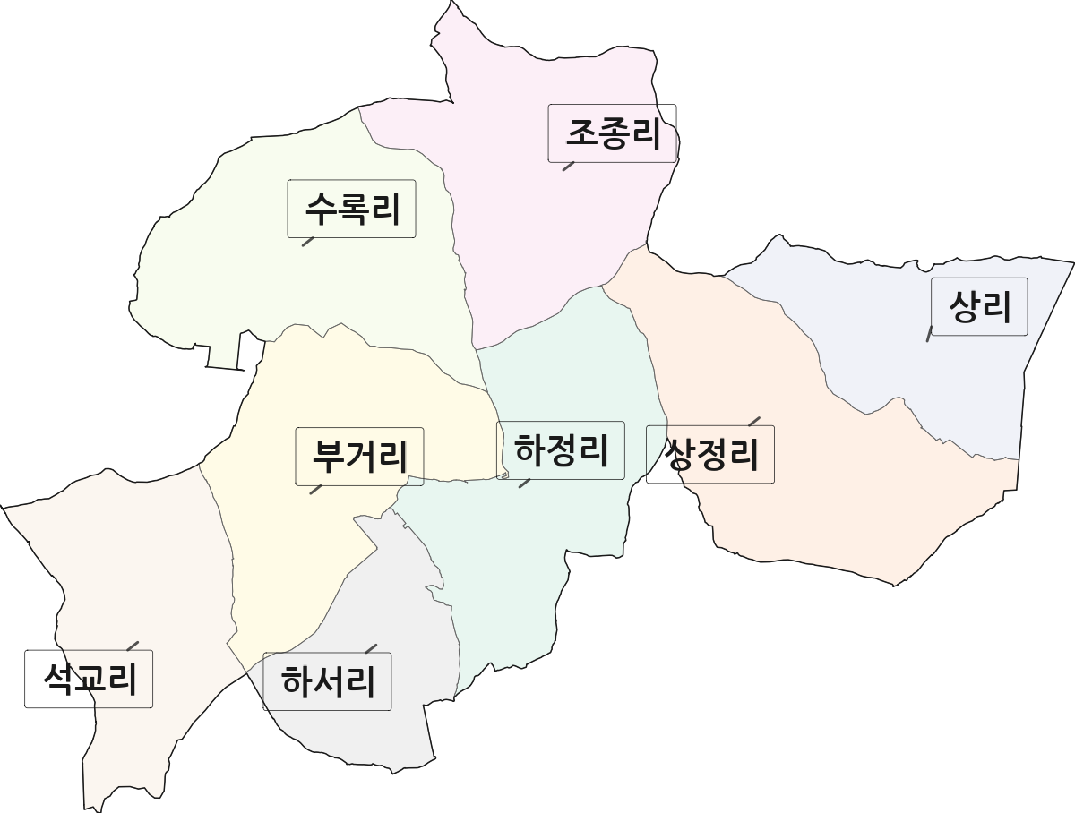 전북특별자치도 김제시 백산면 법정동 리 구분 행정구역 경계 지도