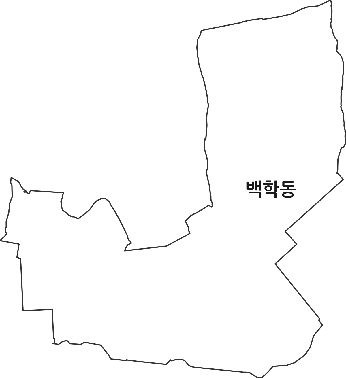 전북특별자치도 김제시 백학동 법정동 행정구역 경계 지도