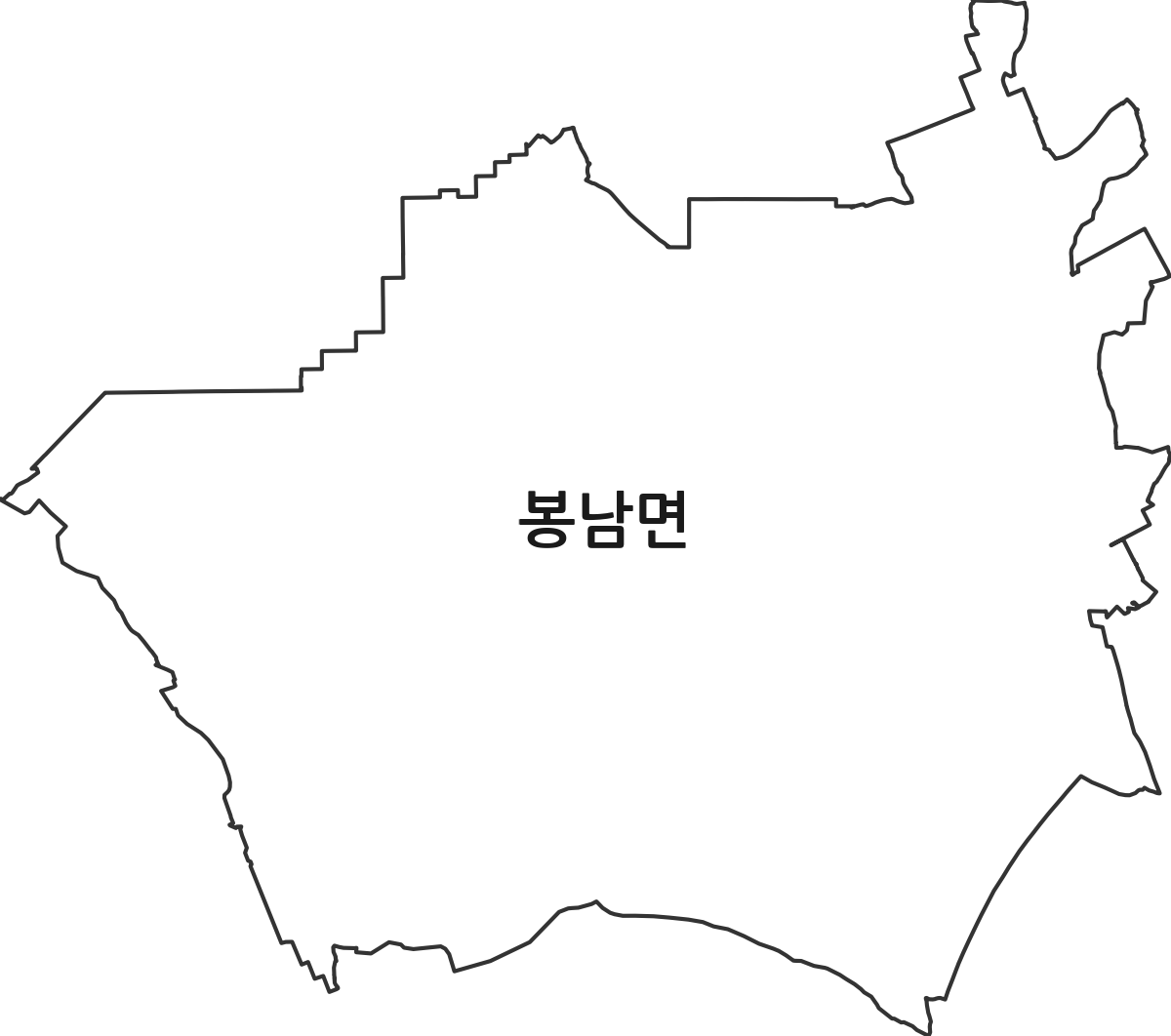 전북특별자치도 김제시 봉남면 법정동 행정구역 경계 지도