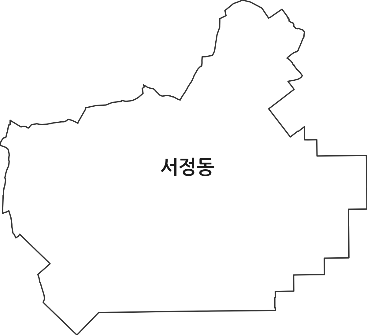 전북특별자치도 김제시 서정동 법정동 행정구역 경계 지도