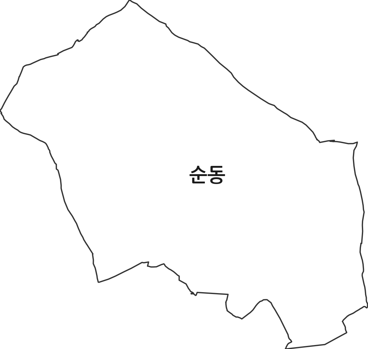 전북특별자치도 김제시 순동 법정동 행정구역 경계 지도