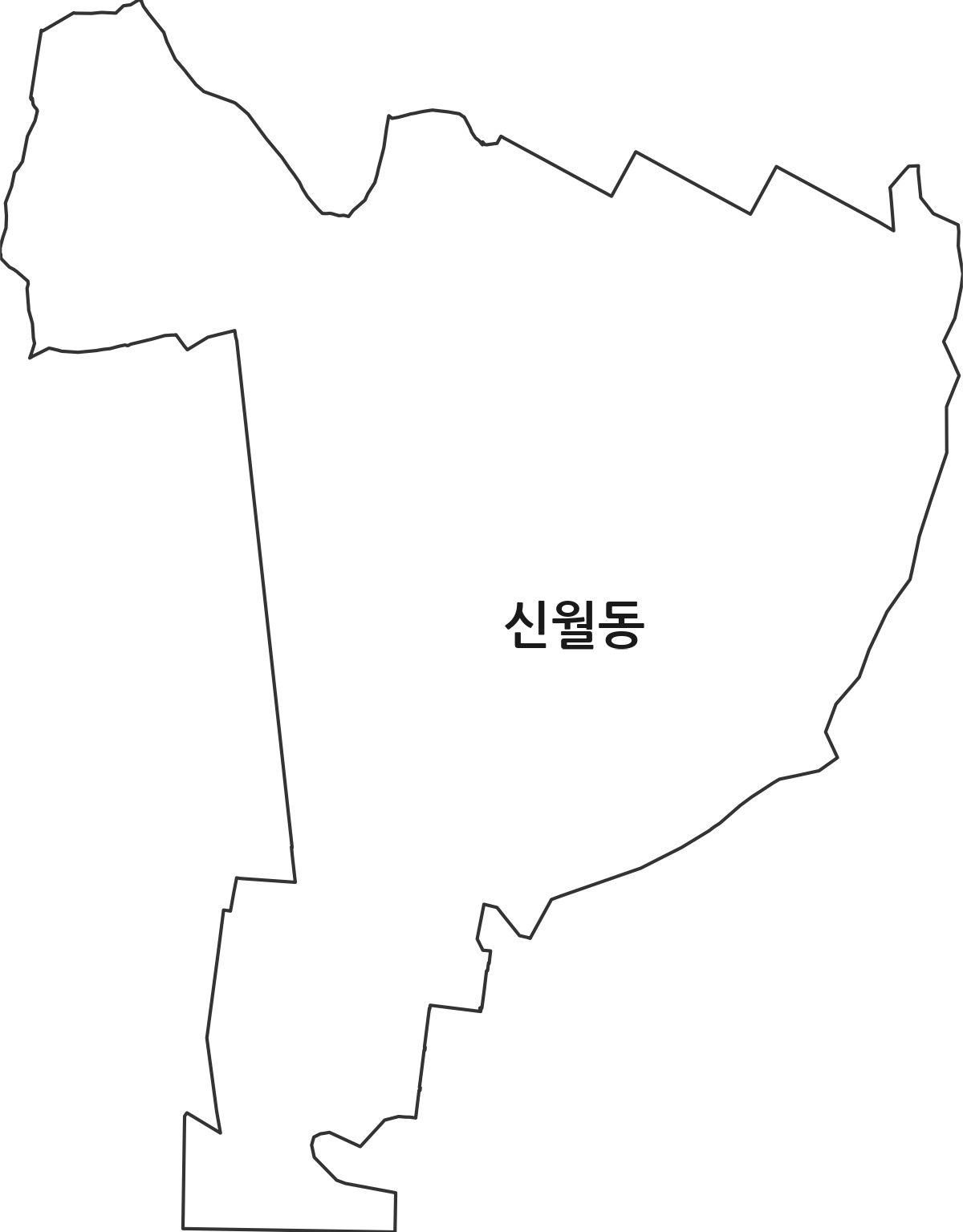 전북특별자치도 김제시 신월동 법정동 행정구역 경계 지도