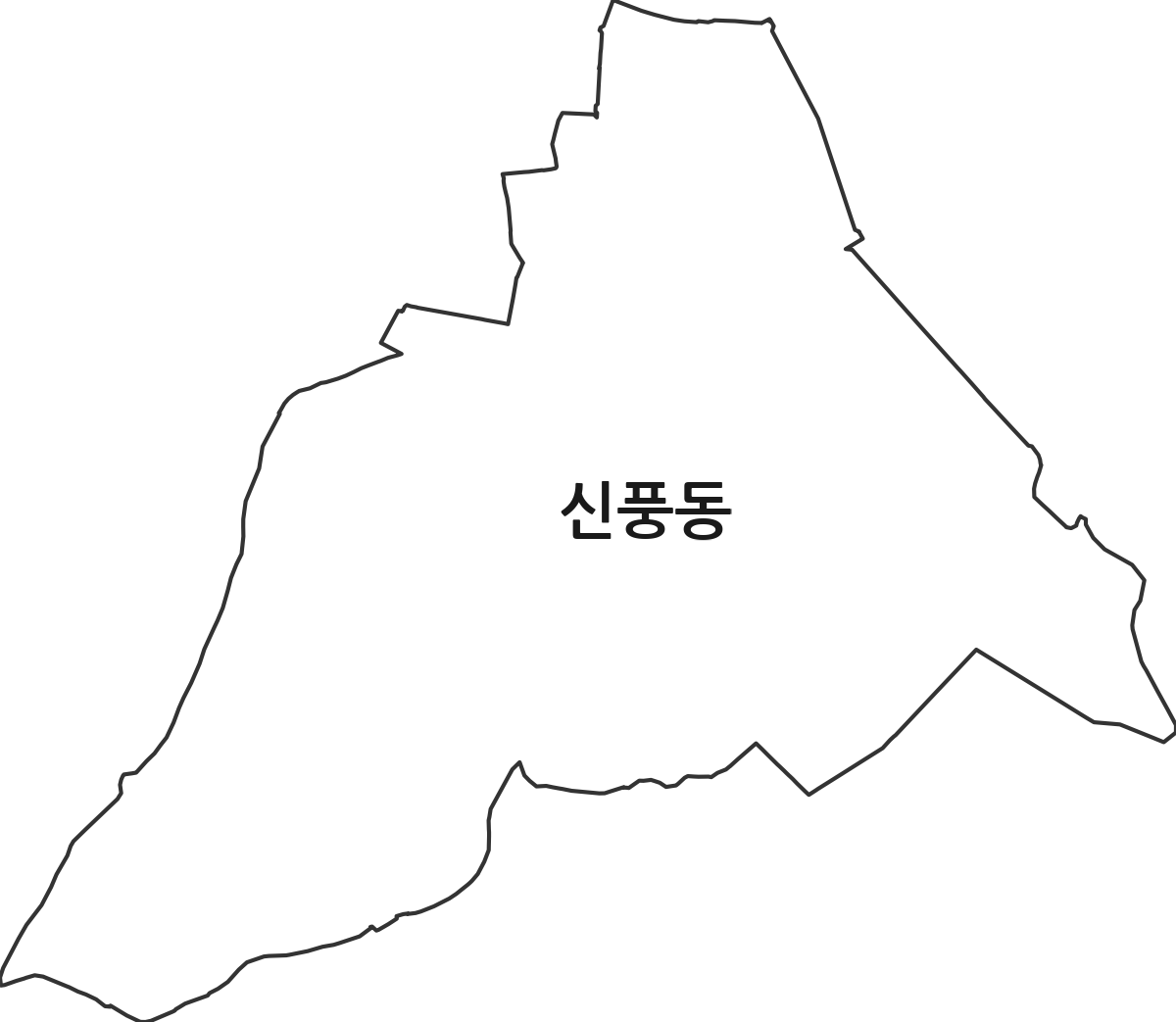 전북특별자치도 김제시 신풍동 법정동 행정구역 경계 지도