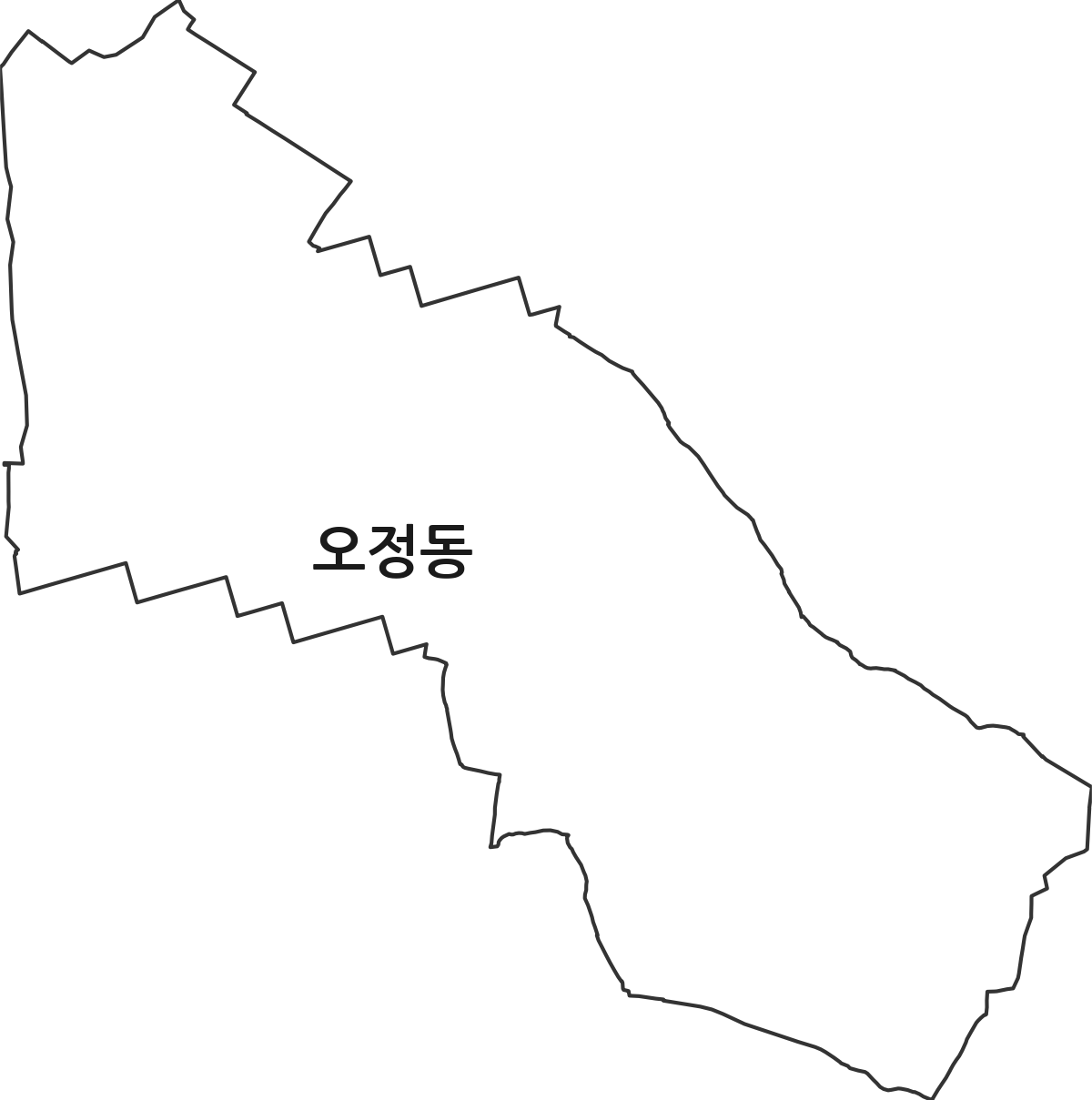 전북특별자치도 김제시 오정동 법정동 행정구역 경계 지도