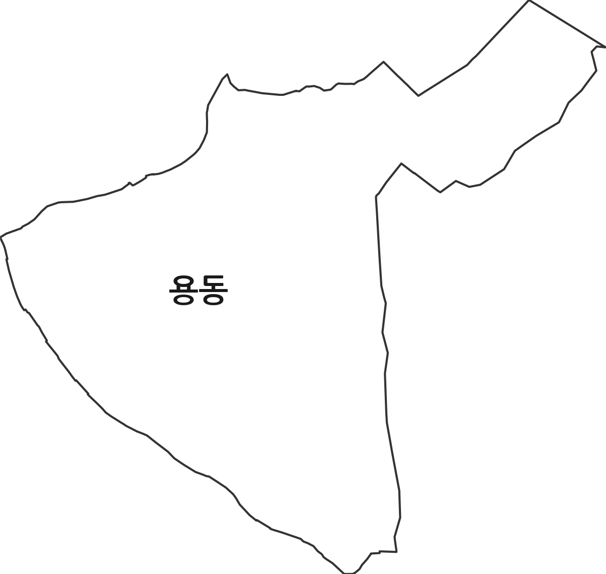 전북특별자치도 김제시 용동 법정동 행정구역 경계 지도
