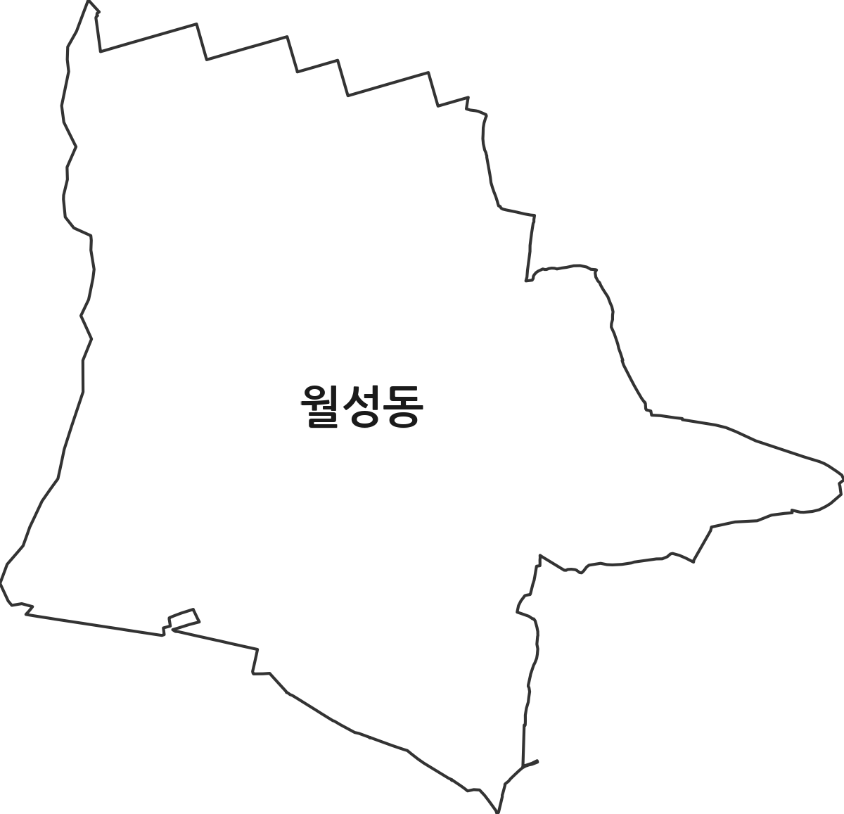 전북특별자치도 김제시 월성동 법정동 행정구역 경계 지도