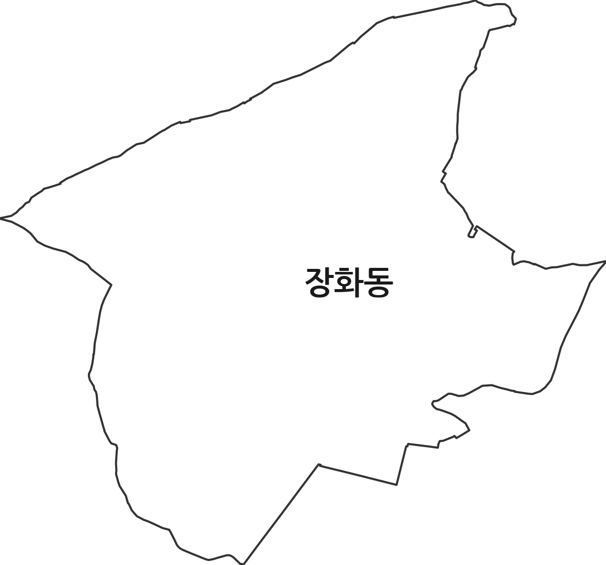 전북특별자치도 김제시 장화동 법정동 행정구역 경계 지도