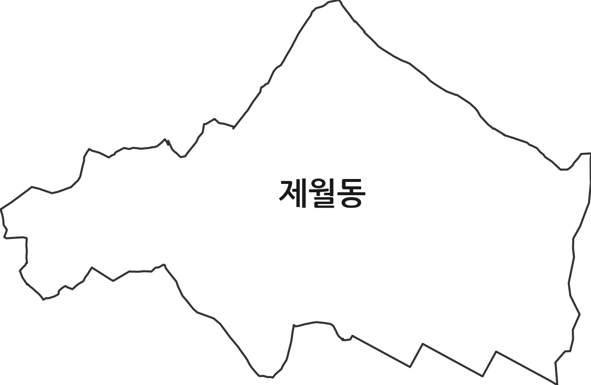전북특별자치도 김제시 제월동 법정동 행정구역 경계 지도