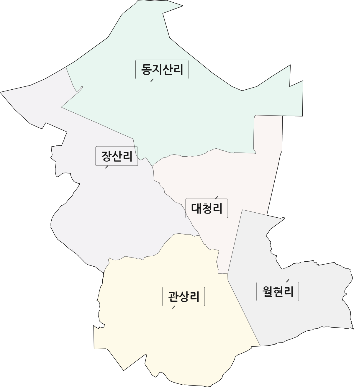 전북특별자치도 김제시 청하면 법정동 리 구분 행정구역 경계 지도