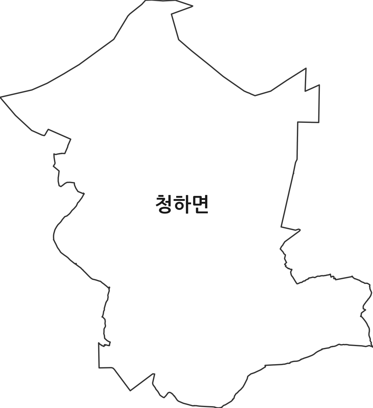 전북특별자치도 김제시 청하면 법정동 행정구역 경계 지도