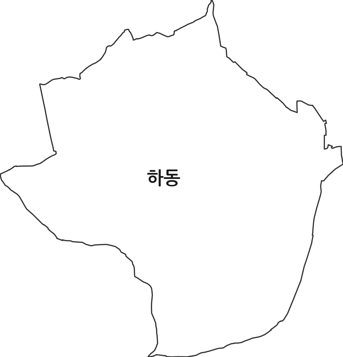 전북특별자치도 김제시 하동 법정동 행정구역 경계 지도