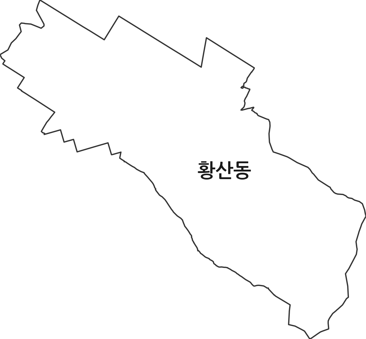 전북특별자치도 김제시 황산동 법정동 행정구역 경계 지도