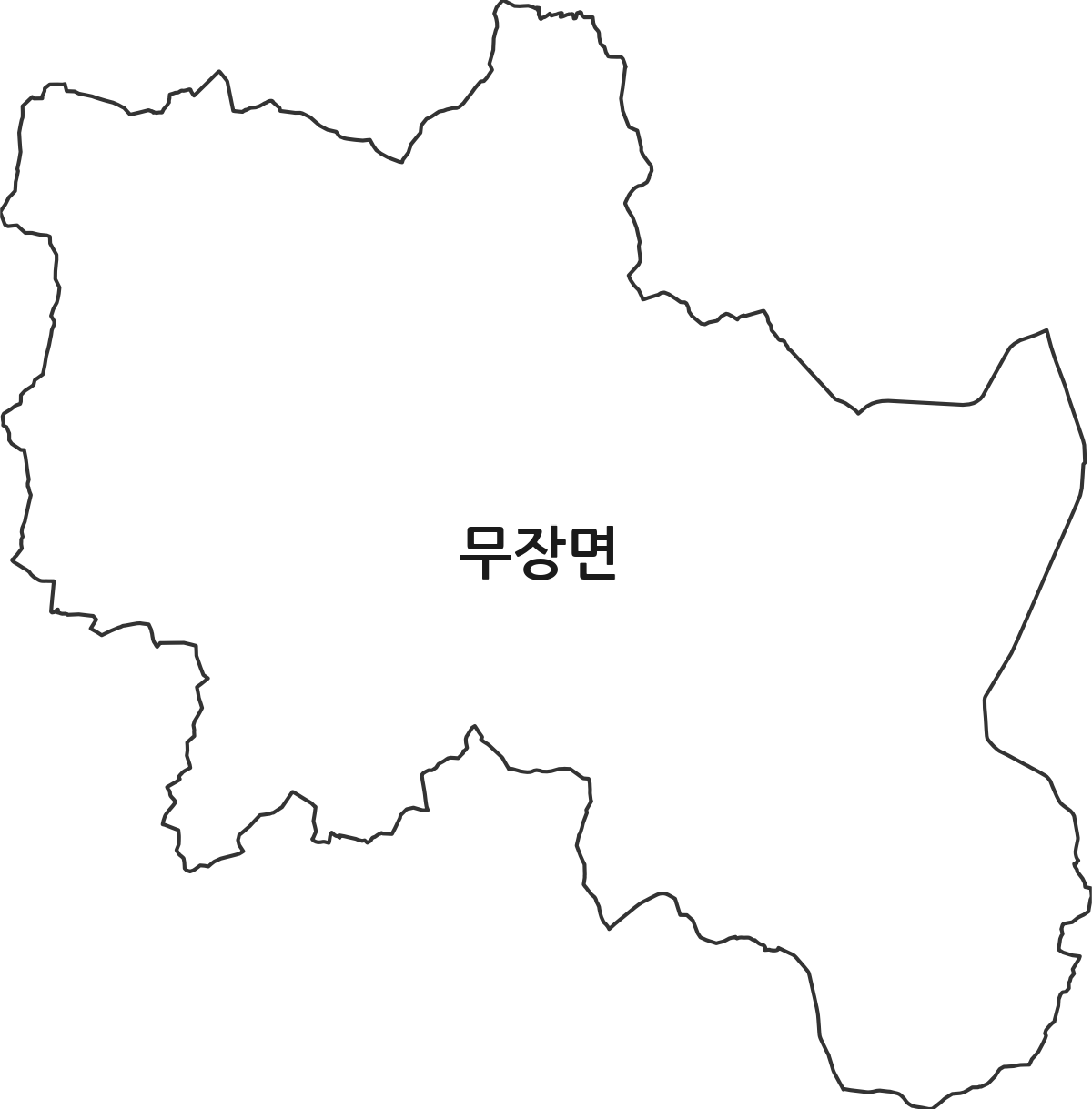전북특별자치도 고창군 무장면 행정동 행정구역 경계 지도
