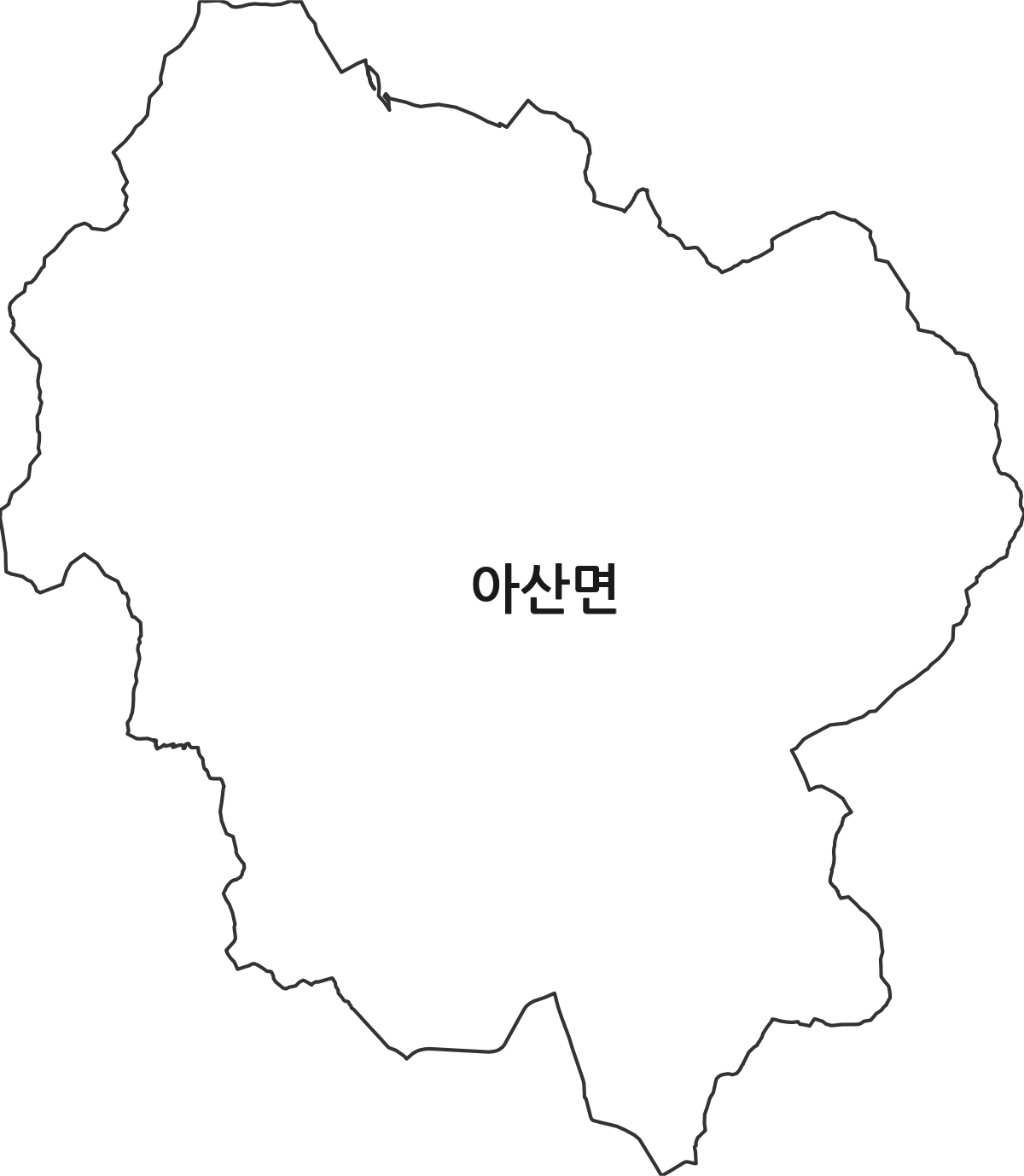 전북특별자치도 고창군 아산면 행정동 행정구역 경계 지도