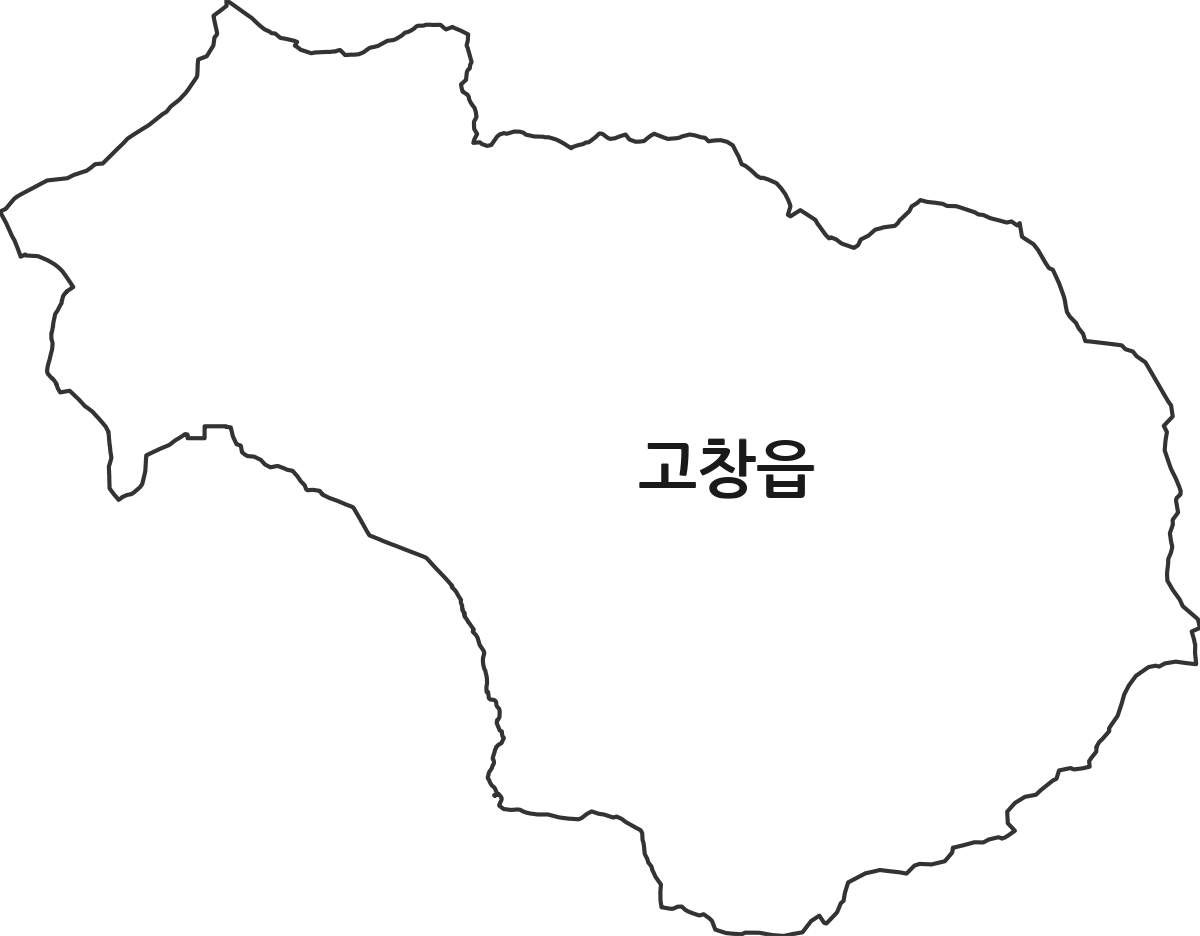 전북특별자치도 고창군 고창읍 법정동 행정구역 경계 지도