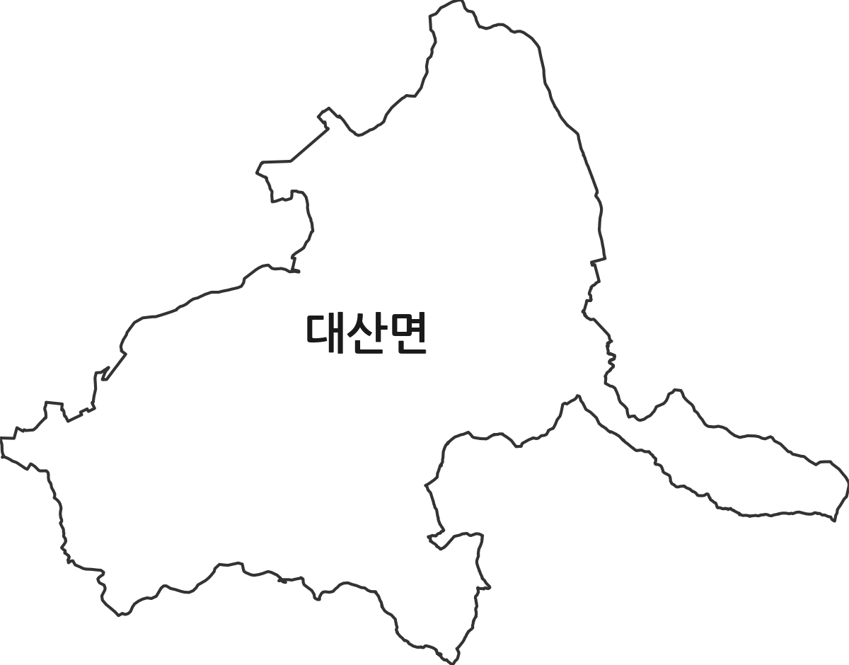 전북특별자치도 고창군 대산면 법정동 행정구역 경계 지도