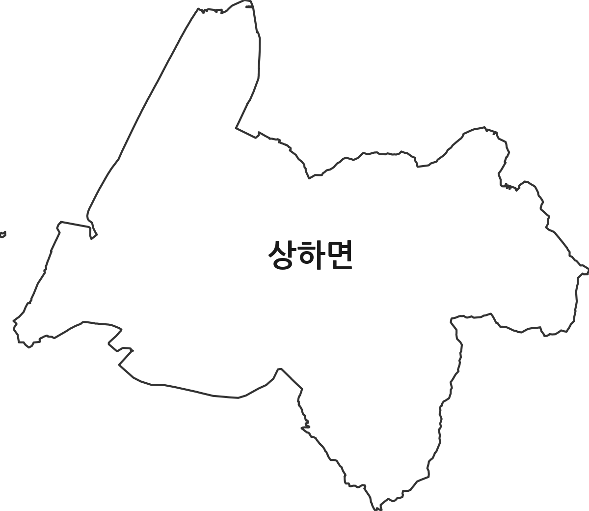 전북특별자치도 고창군 상하면 법정동 행정구역 경계 지도