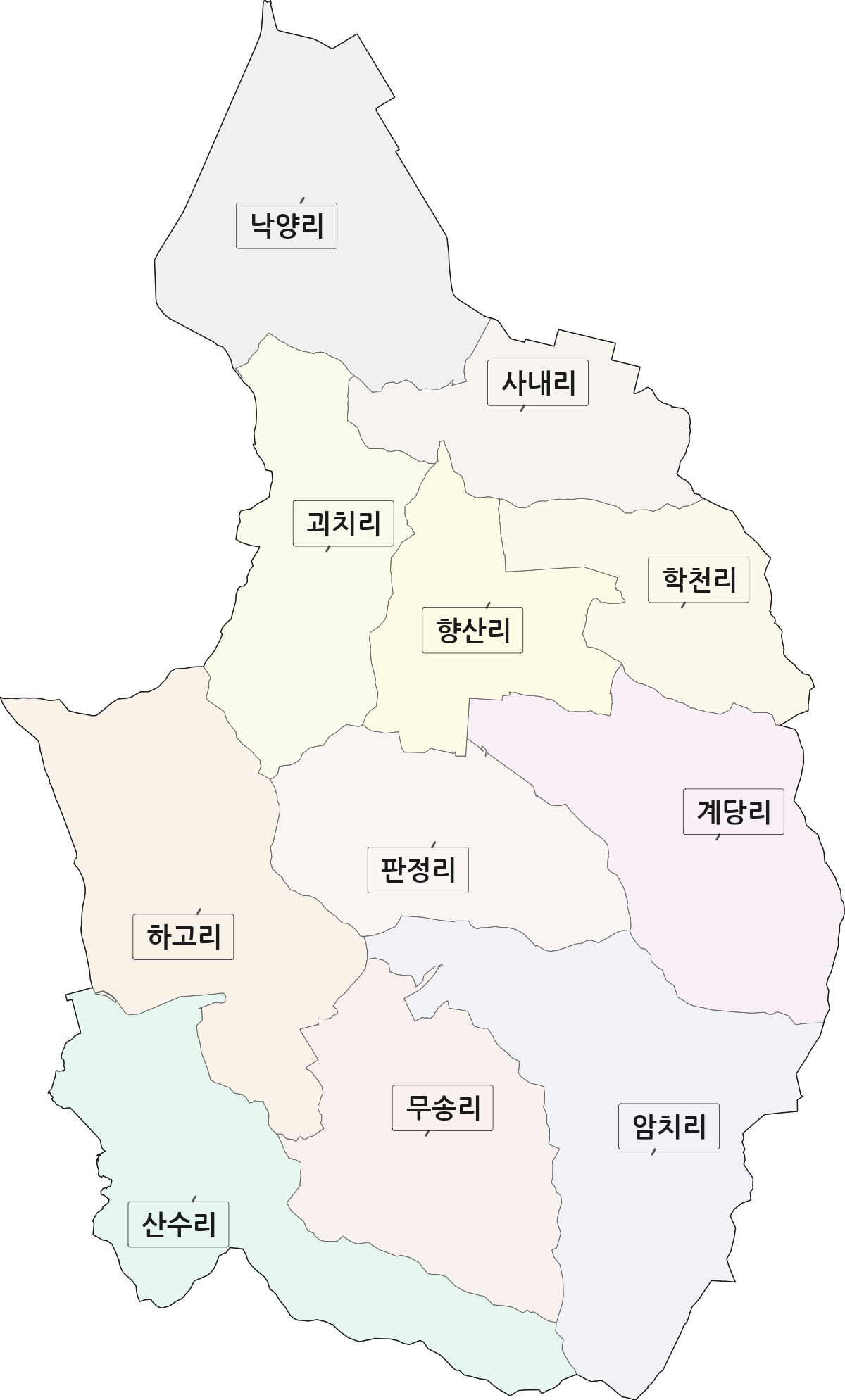 전북특별자치도 고창군 성송면 법정동 리 구분 행정구역 경계 지도