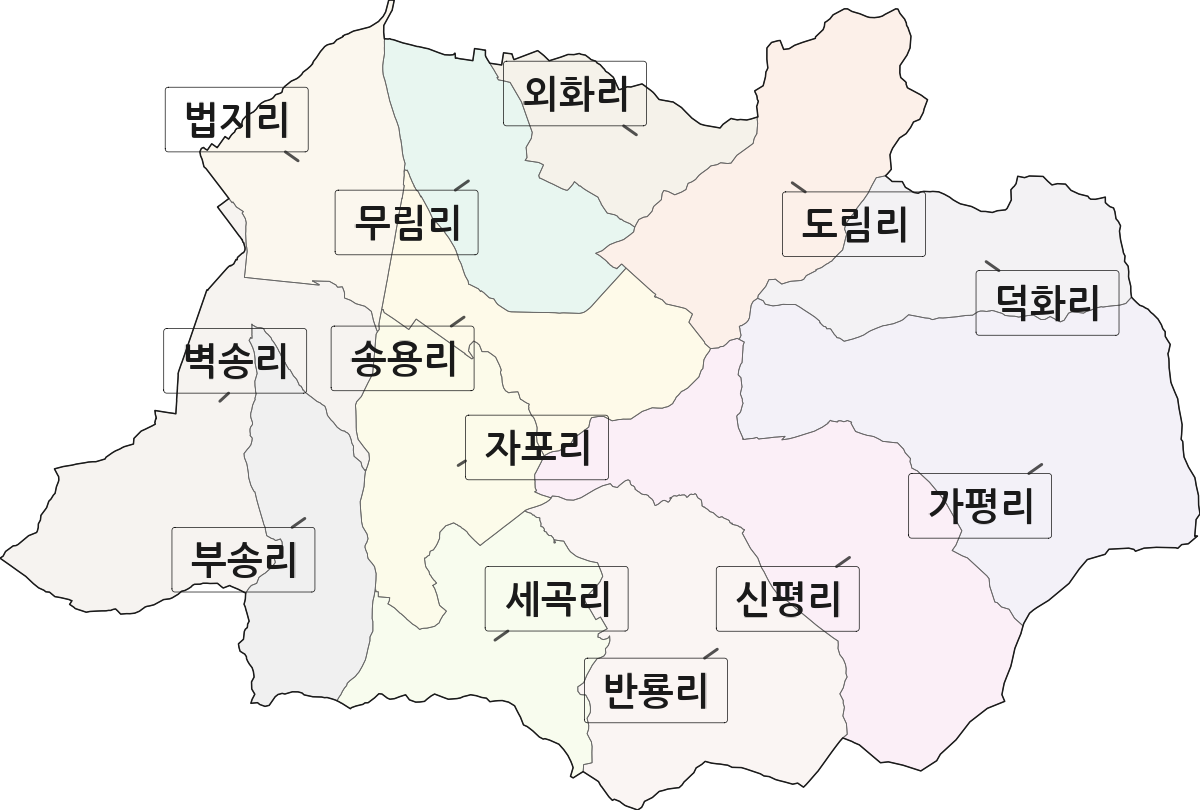 전북특별자치도 고창군 신림면 법정동 리 구분 행정구역 경계 지도