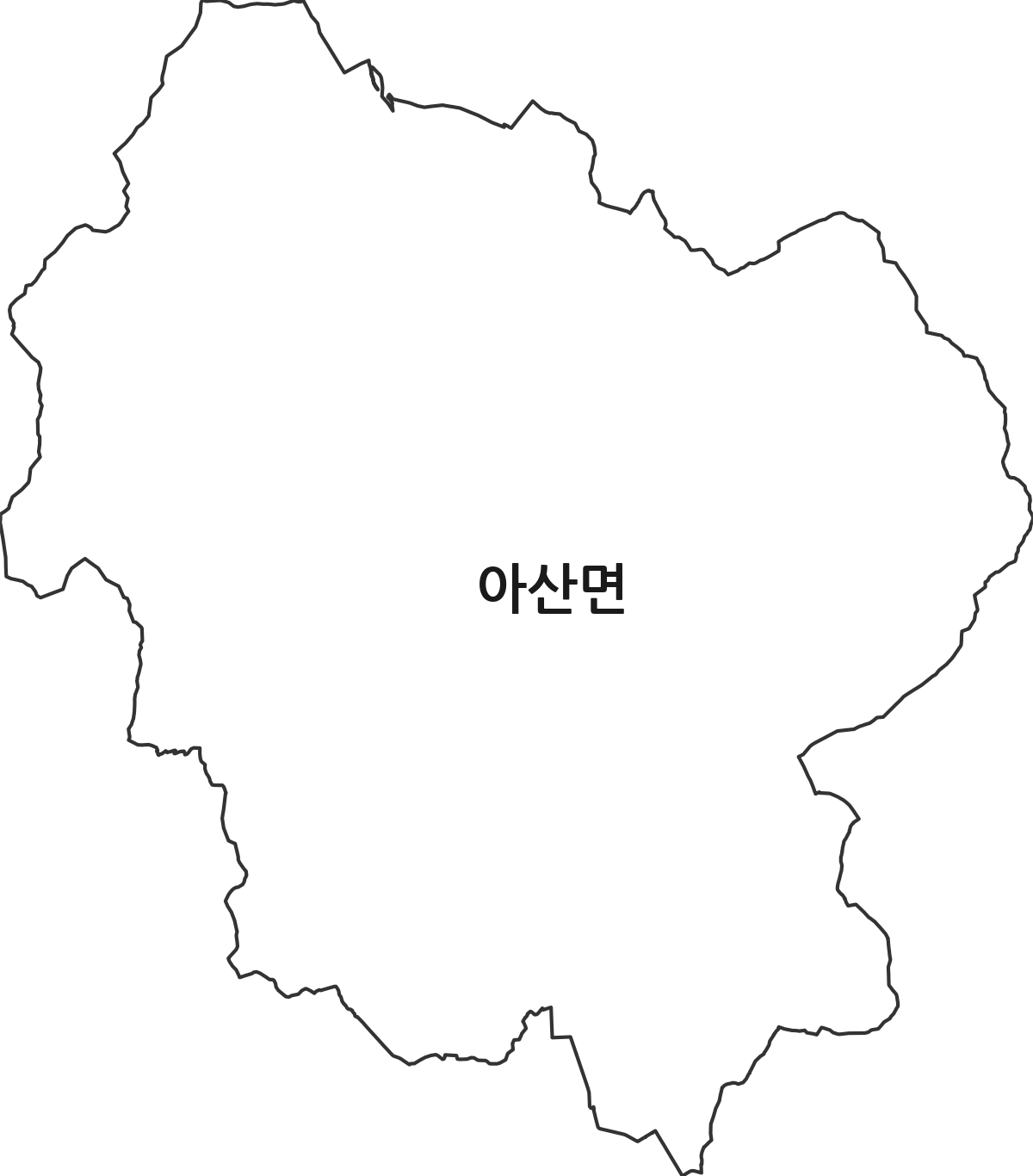 전북특별자치도 고창군 아산면 법정동 행정구역 경계 지도