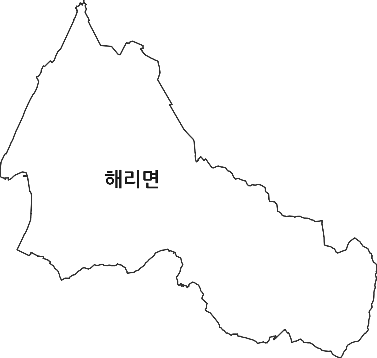 전북특별자치도 고창군 해리면 법정동 행정구역 경계 지도