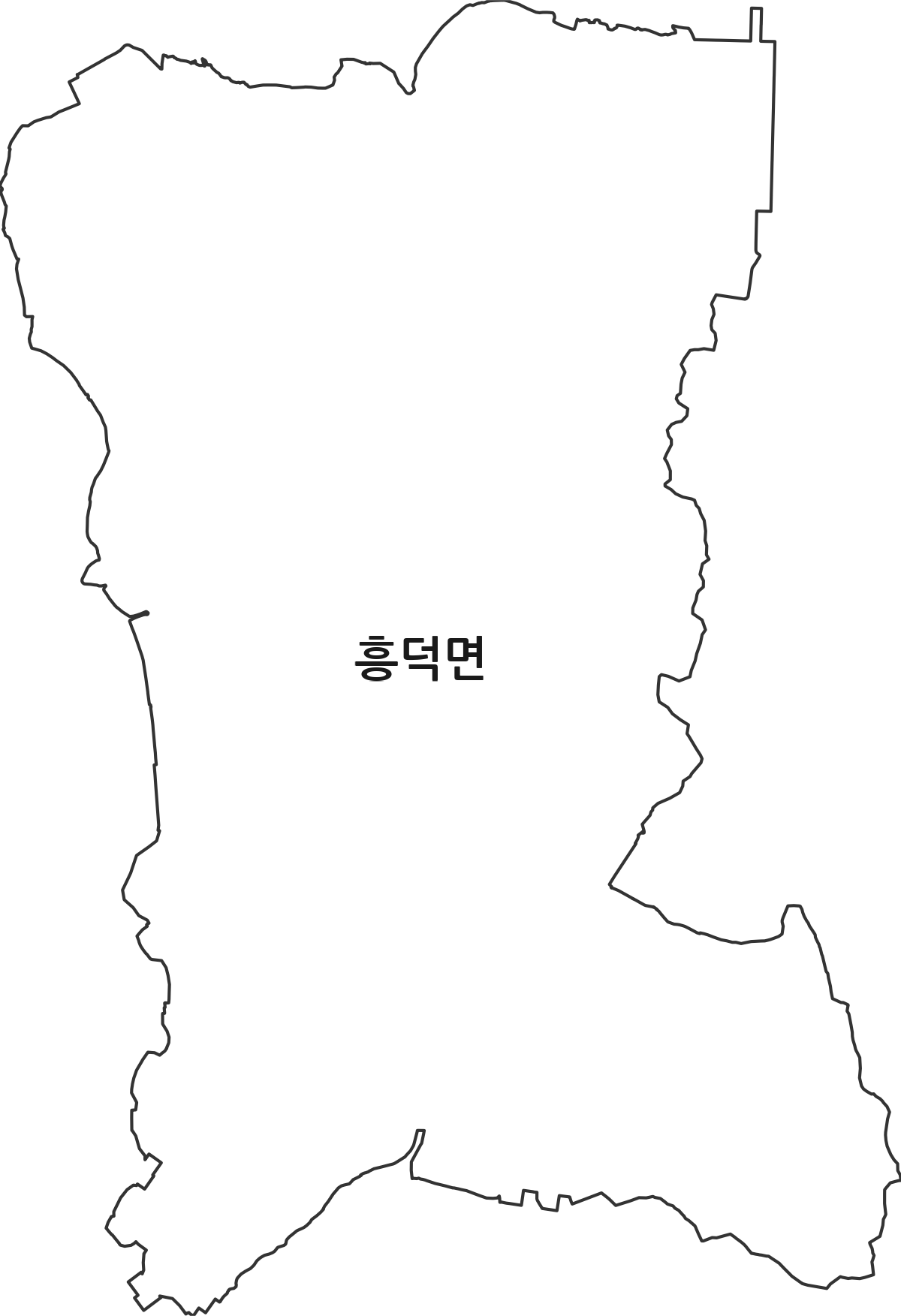 전북특별자치도 고창군 흥덕면 법정동 행정구역 경계 지도