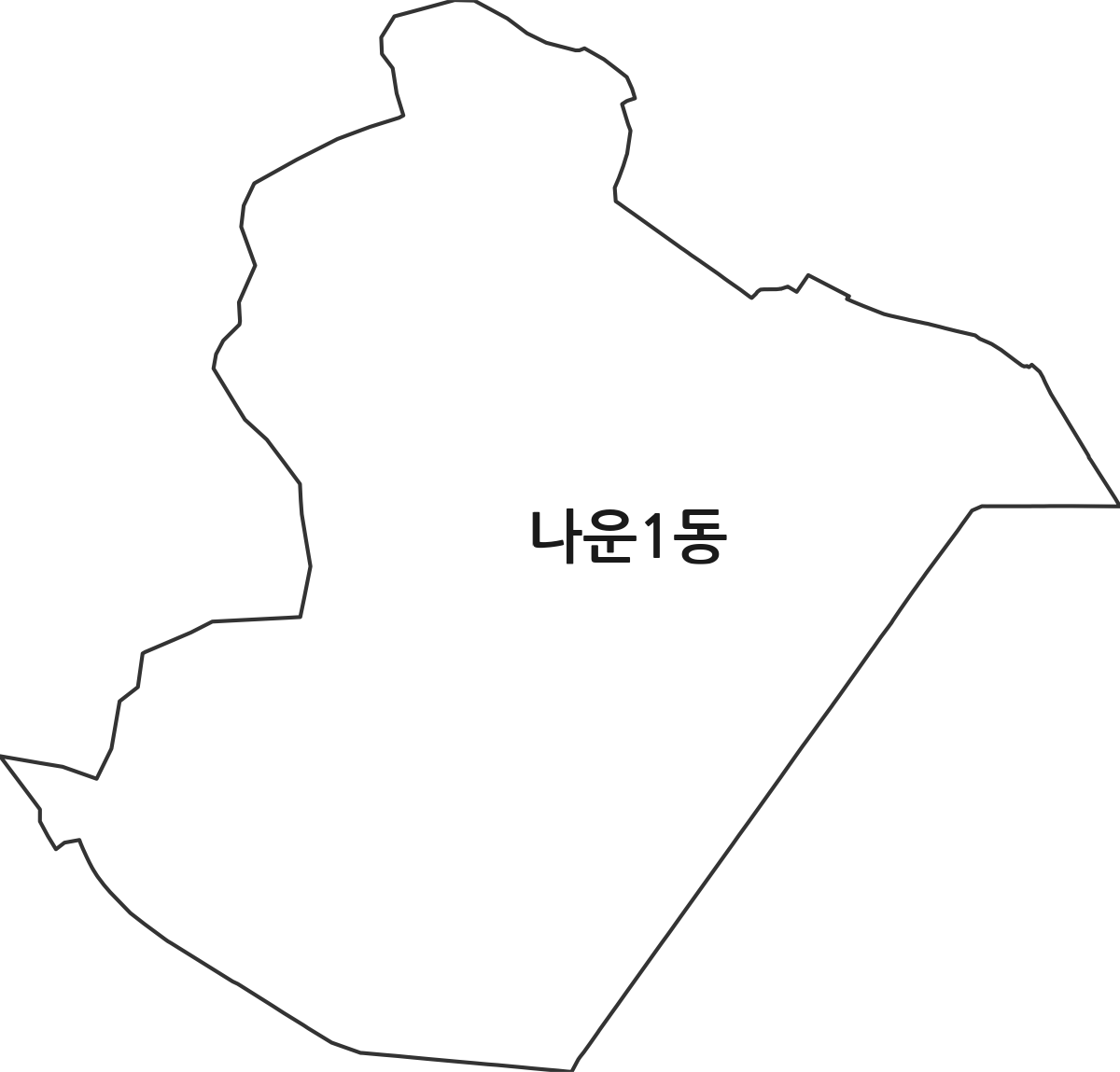 전북특별자치도 군산시 나운1동 행정동 행정구역 경계 지도