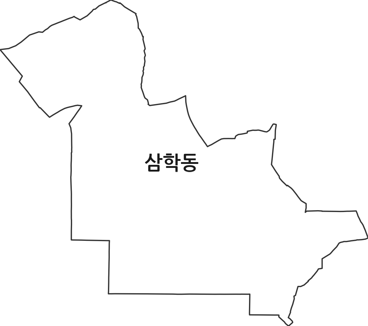 전북특별자치도 군산시 삼학동 행정동 행정구역 경계 지도
