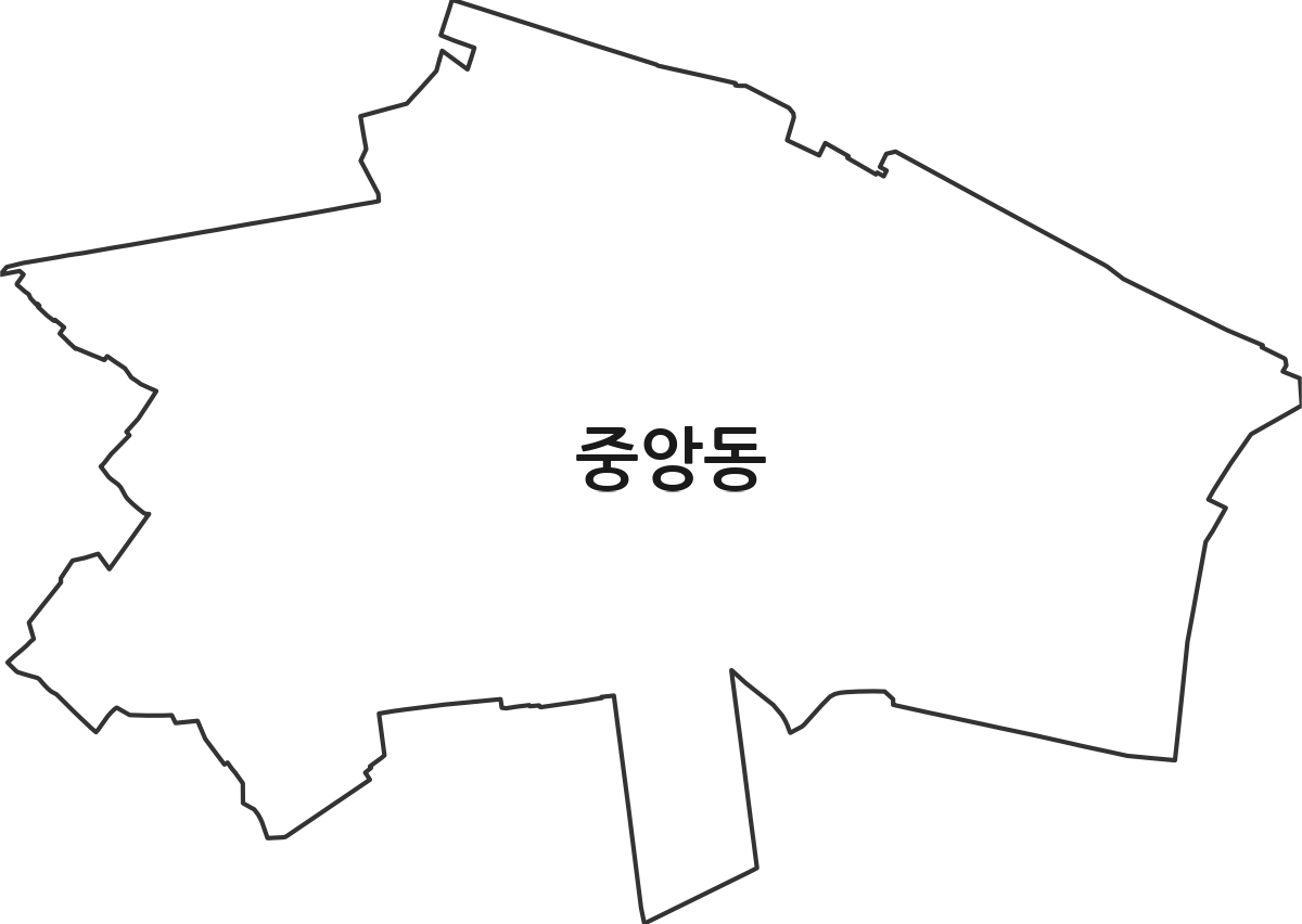 전북특별자치도 군산시 중앙동 행정동 행정구역 경계 지도