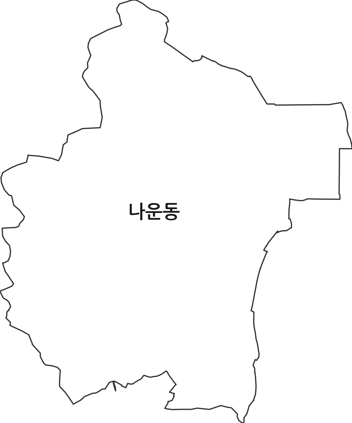 전북특별자치도 군산시 나운동 법정동 행정구역 경계 지도