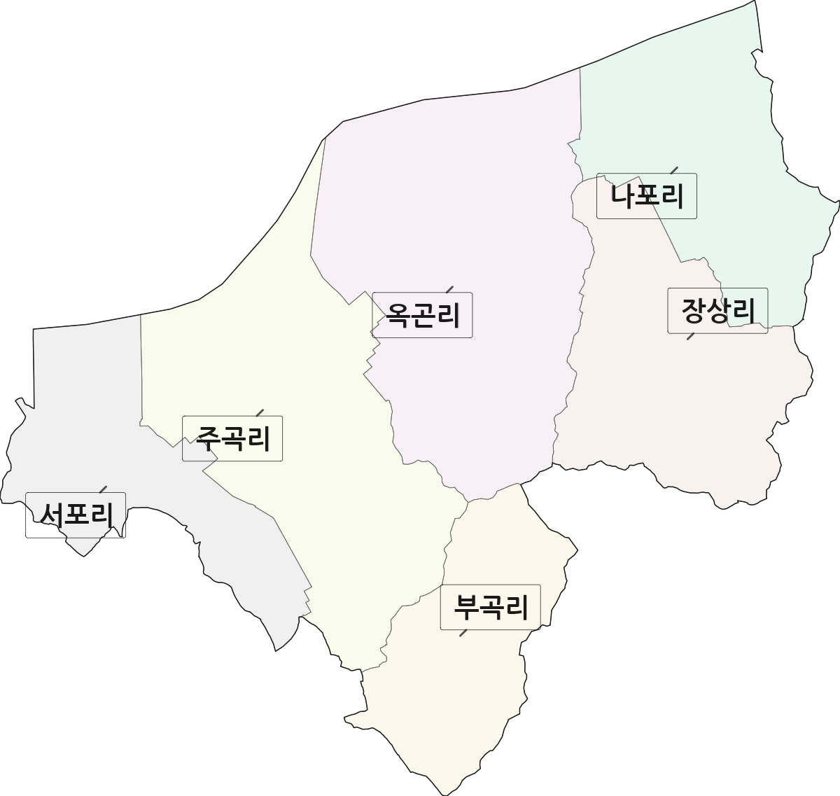 전북특별자치도 군산시 나포면 법정동 리 구분 행정구역 경계 지도