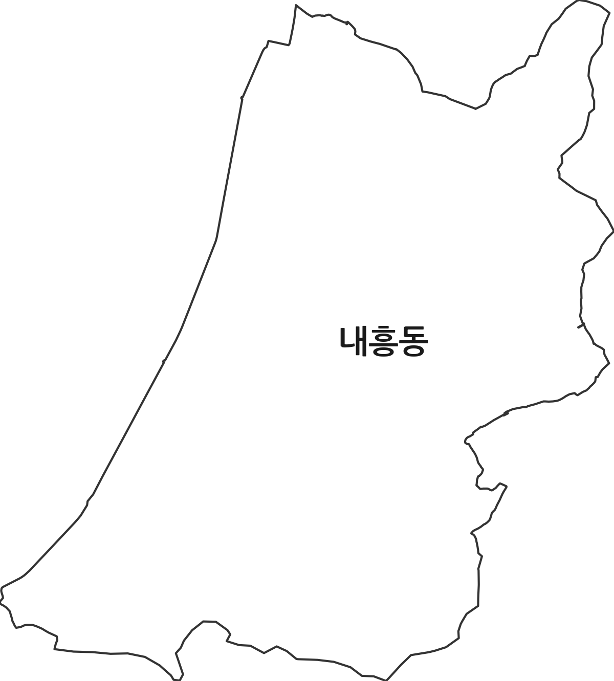 전북특별자치도 군산시 내흥동 법정동 행정구역 경계 지도