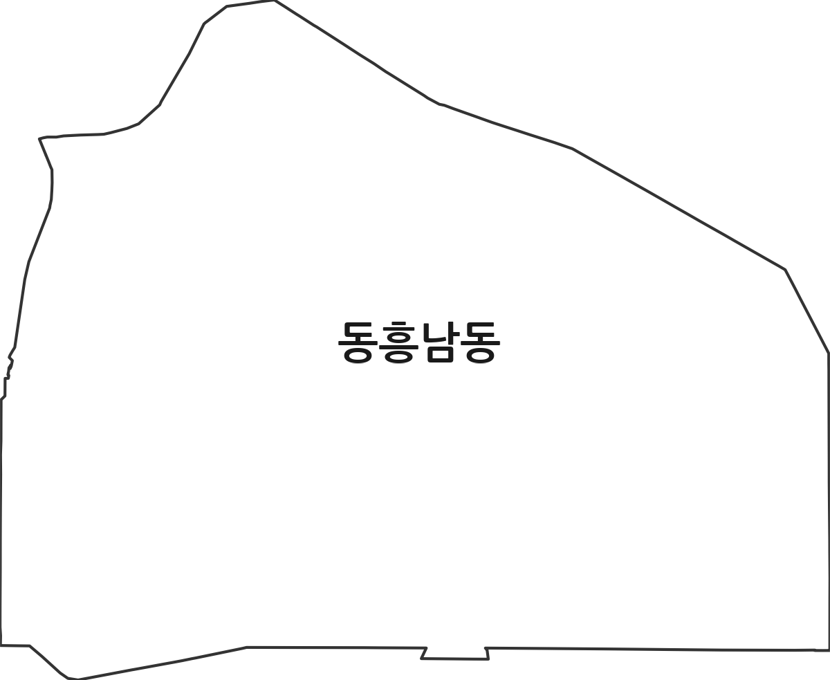 전북특별자치도 군산시 동흥남동 법정동 행정구역 경계 지도