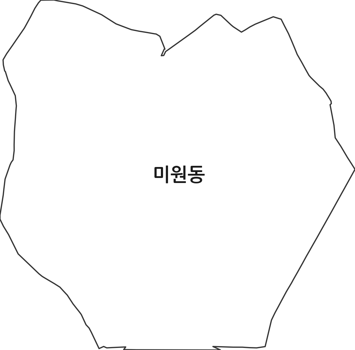 전북특별자치도 군산시 미원동 법정동 행정구역 경계 지도