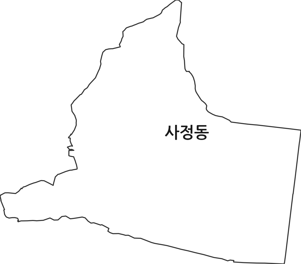 전북특별자치도 군산시 사정동 법정동 행정구역 경계 지도
