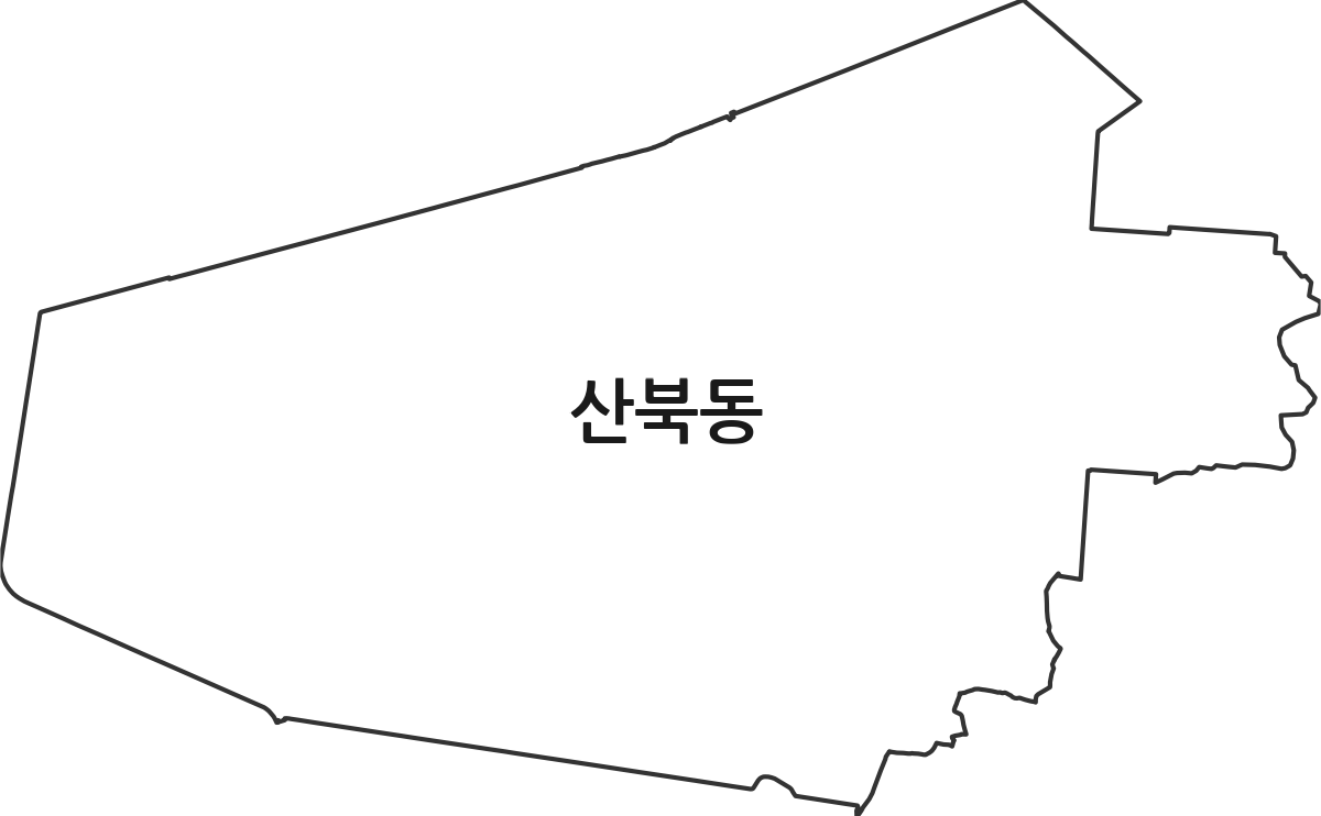 전북특별자치도 군산시 산북동 법정동 행정구역 경계 지도