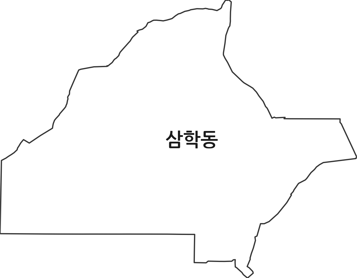 전북특별자치도 군산시 삼학동 법정동 행정구역 경계 지도
