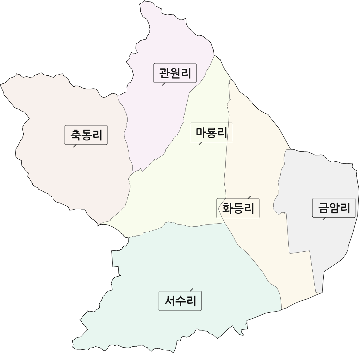 전북특별자치도 군산시 서수면 법정동 리 구분 행정구역 경계 지도